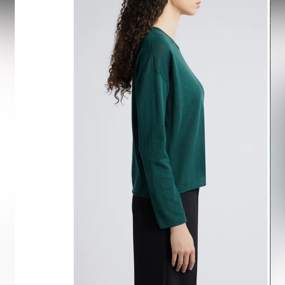 NWT Eileen Fisher Fine Merino Box-Top in Regenerative Wool - Picture 3 of 6